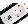 Equip 245553 prolunga elettrica 1,5 m 4 uscite AC per interni nero, bianco