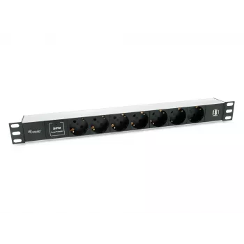 Equip 333315 unità di distribuzione elettrica (PDU) 7 uscite AC 1U nero, argento