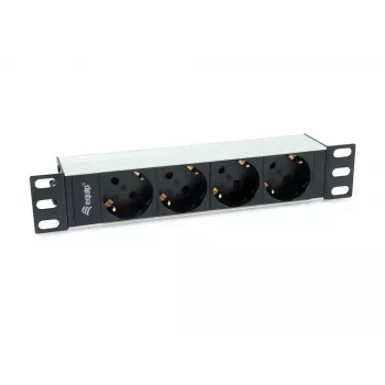 Equip 333311 unità di distribuzione elettrica (PDU) 4 uscite AC 1U nero, argento