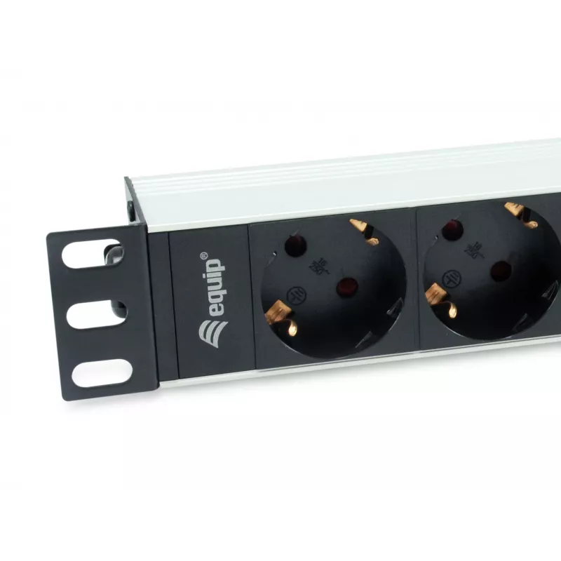 Equip 333311 unità di distribuzione elettrica (PDU) 4 uscite AC 1U nero, argento