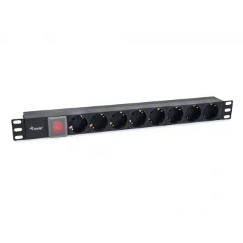 Equip ciabatta elettrica tedesca a 8 vie con connettore IEC C14