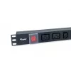 Equip ciabatta elettrica a 8 vie, 6 x IEC-C13 + 2 x IEC-C19, interruttore on/off, case in alluminio