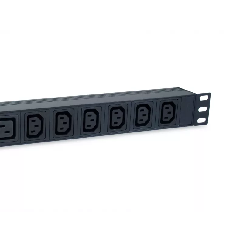 Equip ciabatta elettrica a 8 vie, 6 x IEC-C13 + 2 x IEC-C19, interruttore on/off, case in alluminio
