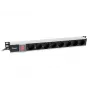Equip ciabatta elettrica tedesca a 8 vie, case in alluminio, 3 m