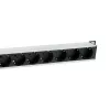 Equip ciabatta elettrica tedesca a 8 vie, case in alluminio, 3 m