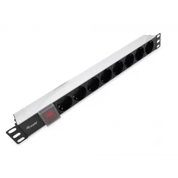 Equip ciabatta elettrica tedesca a 8 vie, case in alluminio