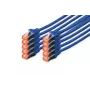Cavo patch DIGITUS - CAT6 - S/FTP - Snagless - Cu - 5m - blu - confezione da 10