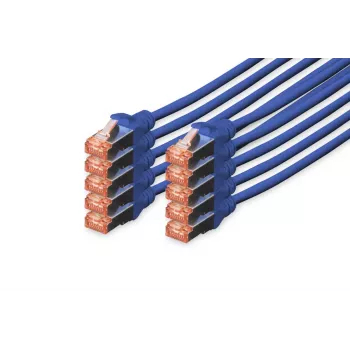 DIGITUS Cavo patch CAT6 S/FTP, 2 m, grigio, confezione da 10
