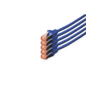 Cavo patch DIGITUS - CAT6 - S/FTP - Snagless - Cu - 10m - blu - confezione da 5
