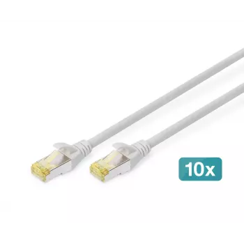 DIGITUS cavo patch CAT6A S/FTP, 1 m, grigio, confezione da 10