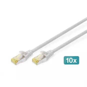 DIGITUS cavo patch CAT6A S/FTP, 2 m, grigio, confezione da 10