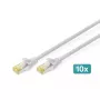 DIGITUS cavo patch CAT6A S/FTP, 2 m, grigio, confezione da 10