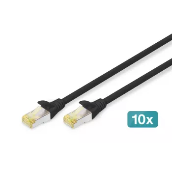 Cavo patch DIGITUS - CAT6a - S/FTP - Snagless - 3 m - nero - confezione da 10