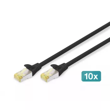 Cavo patch DIGITUS - CAT6a - S/FTP - Snagless - 3 m - nero - confezione da 10