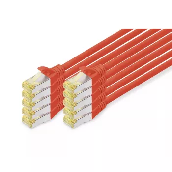 Cavo patch DIGITUS - CAT6a - S/FTP - Snagless - 3 m - rosso - confezione da 10