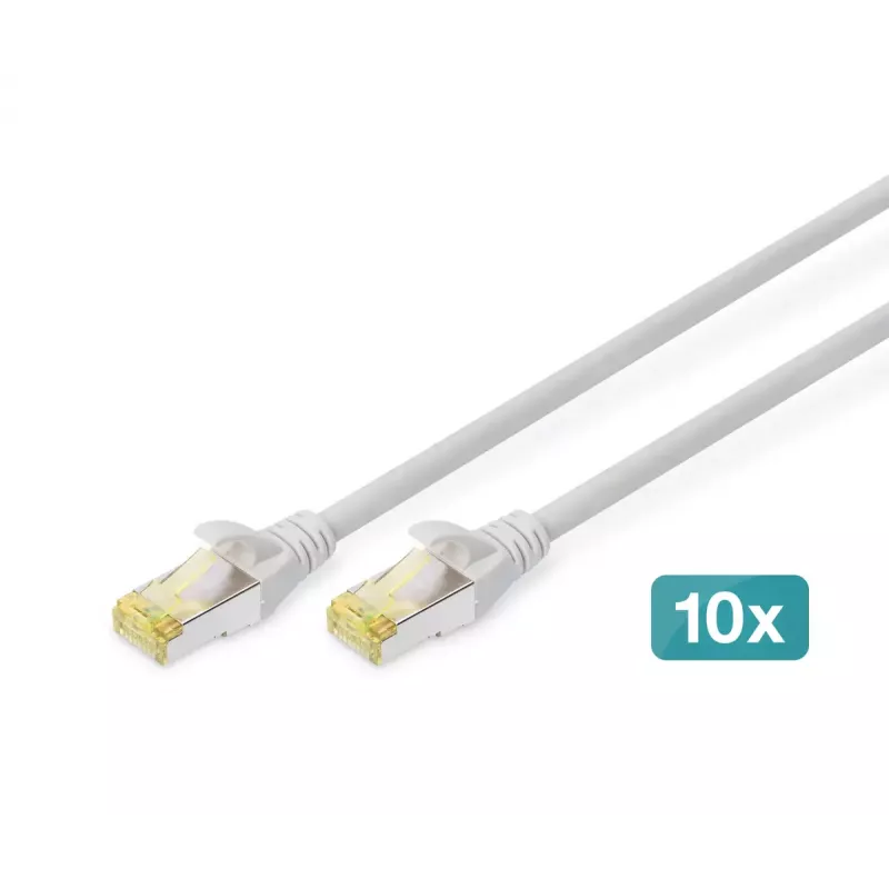 DIGITUS cavo patch CAT6A S/FTP, 5 m, grigio, confezione da 10