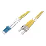 DIGITUS Cavo patch in fibra ottica, LC su ST OS2, monomodale 09/125 µ, duplex, lunghezza 2 m