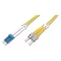 DIGITUS Cavo patch in fibra ottica, LC su ST OS2, monomodale 9/125 µm, duplex, lunghezza 3 m