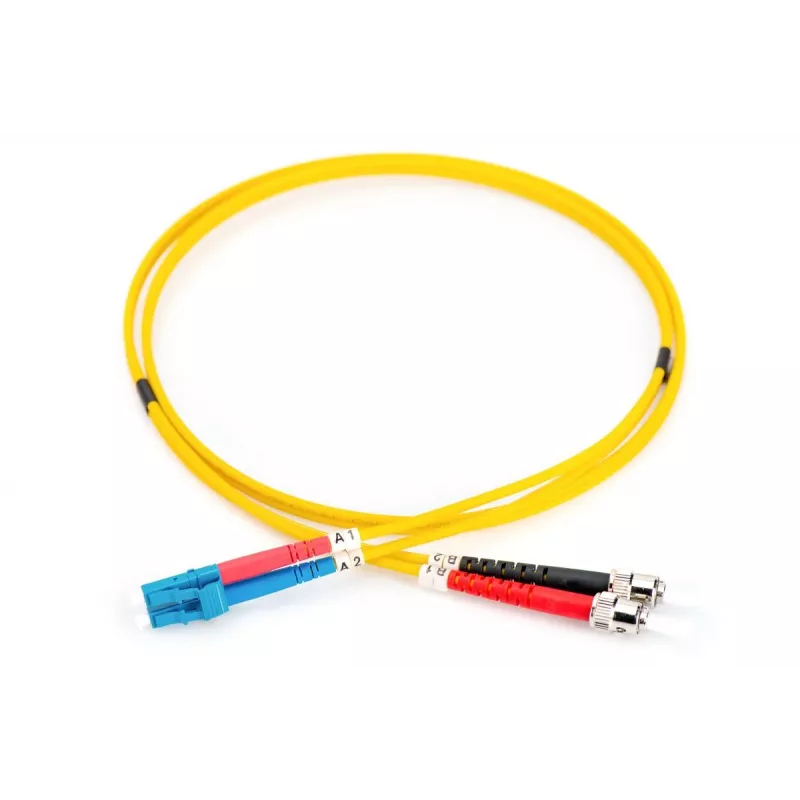 DIGITUS Cavo patch in fibra ottica, LC su ST OS2, monomodale 9/125 µ, duplex, lunghezza 1 m