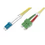 DIGITUS Cavo patch in fibra ottica SC (APC) su LC (PC), monomodale 09/125 µ, duplex lunghezza 2 m
