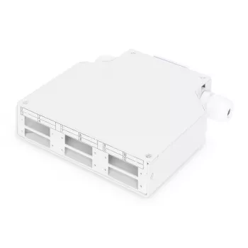 DIGITUS Cassetto di giunzione per guida DIN per 6x accoppiatori SC//DX, colore grigio