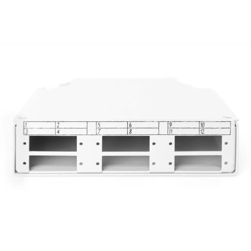 DIGITUS Cassetto di giunzione per guida DIN per 6x accoppiatori SC//DX, colore grigio