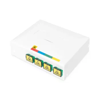 DIGITUS Contenitore FTTH, con superficie adattatori 4x SC (APC) SX e montaggio su guida DIN