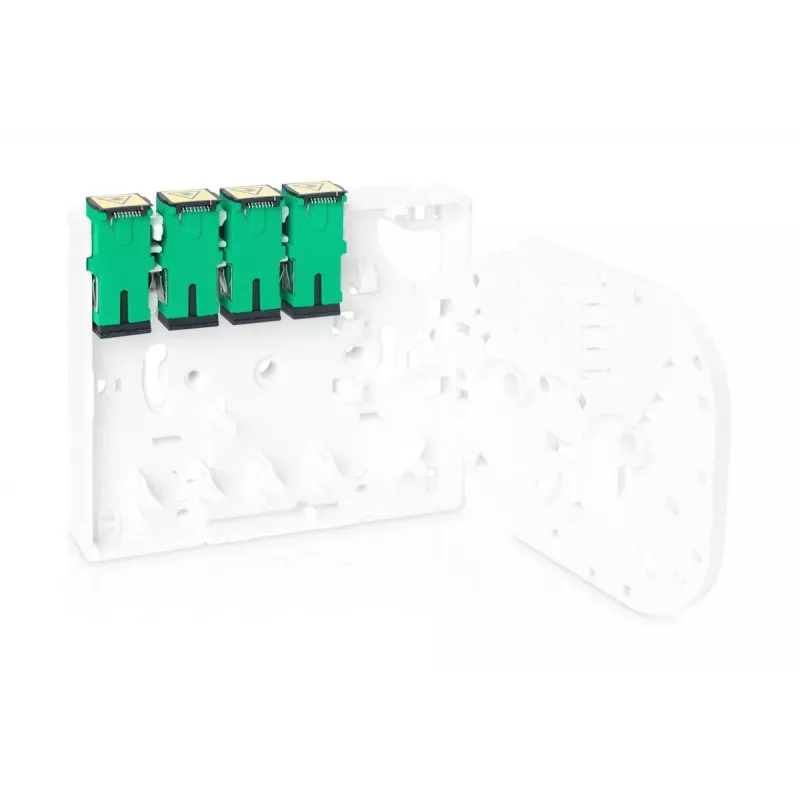 DIGITUS Contenitore FTTH, con superficie adattatori 4x SC (APC) SX e montaggio su guida DIN