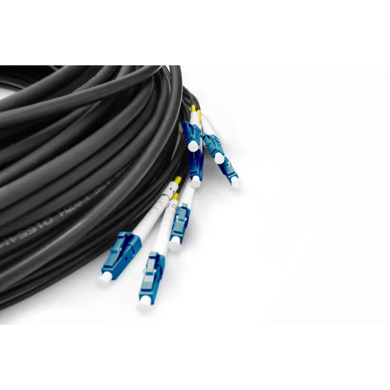 DIGITUS Cavo breakout - 8 fibre SM G.657.A1 LC/UPC-LC/UPC universale nero 100m