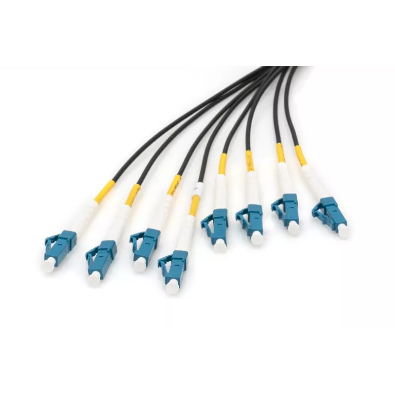 DIGITUS Cavo breakout - 8 fibre SM G.657.A1 LC/UPC-LC/UPC universale nero 100m