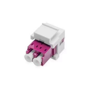 DIGITUS Accoppiatore in fibra ottica LC/LC duplex, multimodale OM4, modulo Keystone