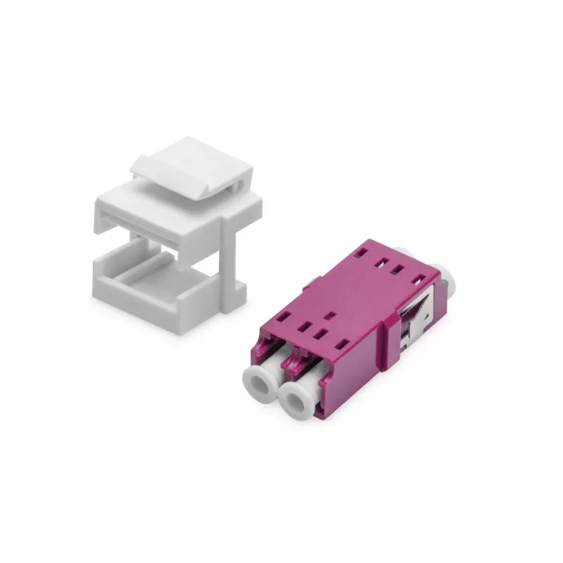 DIGITUS Accoppiatore in fibra ottica LC/LC duplex, multimodale OM4, modulo Keystone