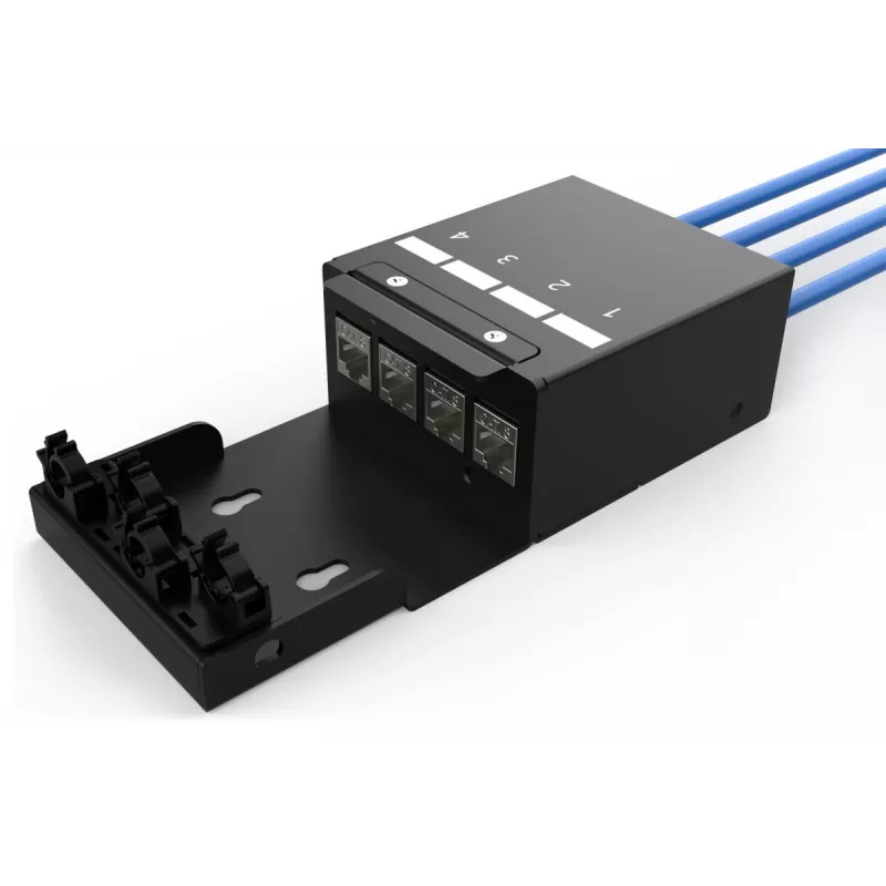 DIGITUS Consolidation Point Box - 4 porte moduli Keystone con gestione cavi intelligente
