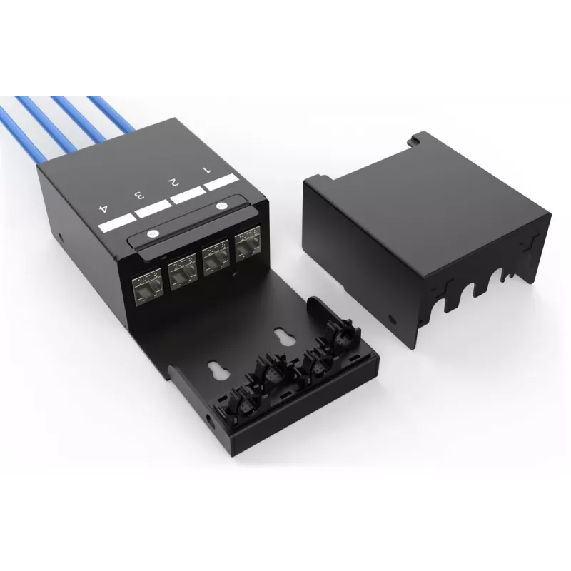 DIGITUS Consolidation Point Box - 4 porte moduli Keystone con gestione cavi intelligente