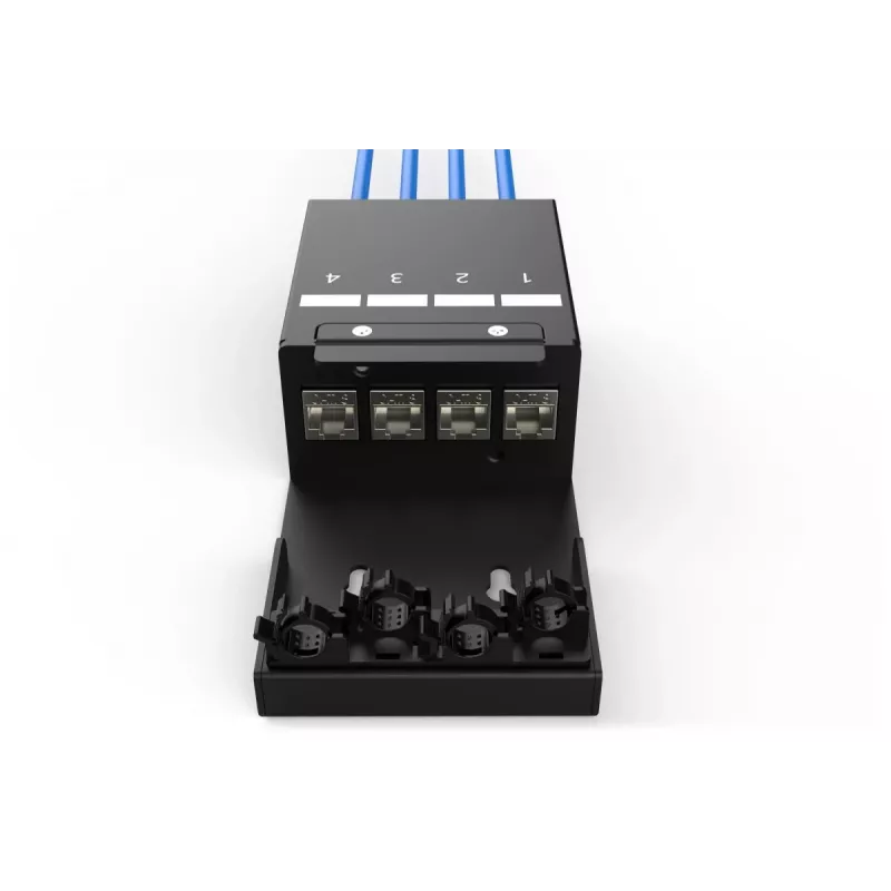 DIGITUS Consolidation Point Box - 4 porte moduli Keystone con gestione cavi intelligente