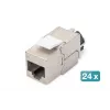 DIGITUS Jack Keystone CAT6a - schermato, connessione senza attrezzi - gestione cavi intelligente - 24 pezzi