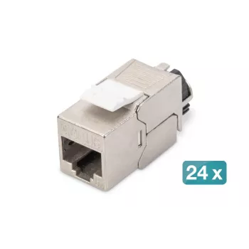 DIGITUS Jack Keystone CAT6a - schermato, connessione senza attrezzi - gestione cavi intelligente - 24 pezzi