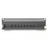 DIGITUS Patch panel CAT6A schermato, 8 porte 1U, montaggio rack 10 pollici, nero RAL 9005