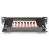 DIGITUS Patch panel CAT6A schermato, 8 porte 1U, montaggio rack 10 pollici, nero RAL 9005
