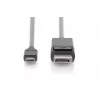 Cavo adattatore USB Type-C DIGITUS, Type-C a DP M/M, 2 m 4K/60 Hz, 32,4 Gbit/s, CE, nero