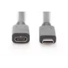 DIGITUS AK-300210-020-S cavo di prolunga USB-C, USB 2.0, USB-C maschio/femmina, 3 A, 2 m, nero