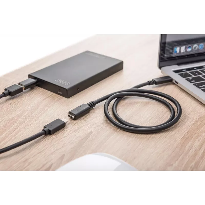 DIGITUS AK-300210-020-S cavo di prolunga USB-C, USB 2.0, USB-C maschio/femmina, 3 A, 2 m, nero