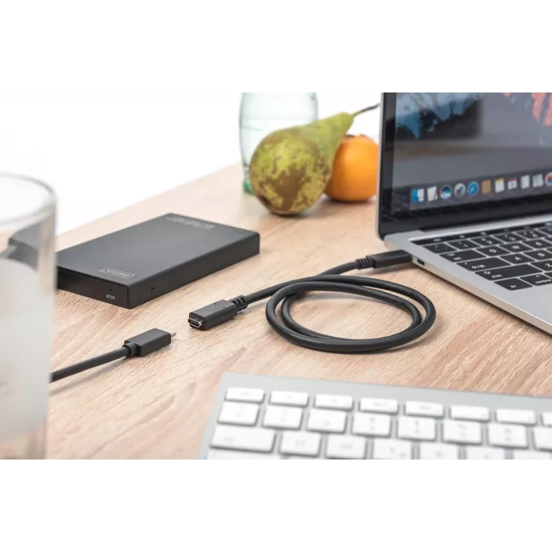 DIGITUS AK-300210-020-S cavo di prolunga USB-C, USB 2.0, USB-C maschio/femmina, 3 A, 2 m, nero