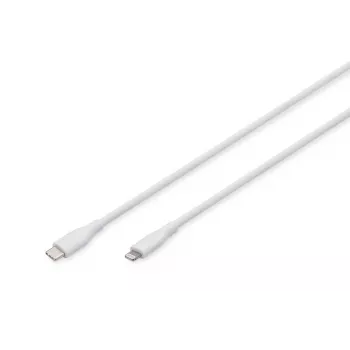 Cavo di ricarica in silicone USB DIGITUS USB-C – Lightning USB 2.0 60 W – 2 m bianco
