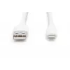 Cavo di ricarica in silicone USB DIGITUS USB-A - Lightning USB 2.0 12W - 1 m bianco