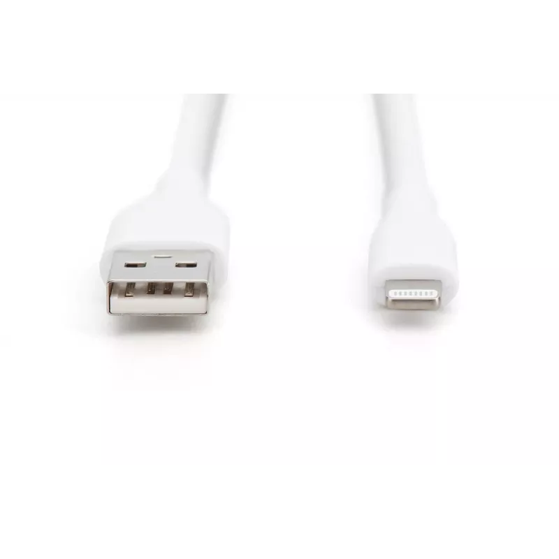 Cavo di ricarica in silicone USB DIGITUS USB-A - Lightning USB 2.0 12W - 2 m bianco
