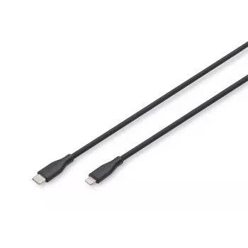 Cavo di ricarica in silicone USB DIGITUS USB-C - Lightning USB 2.0 60W - 1 m nero