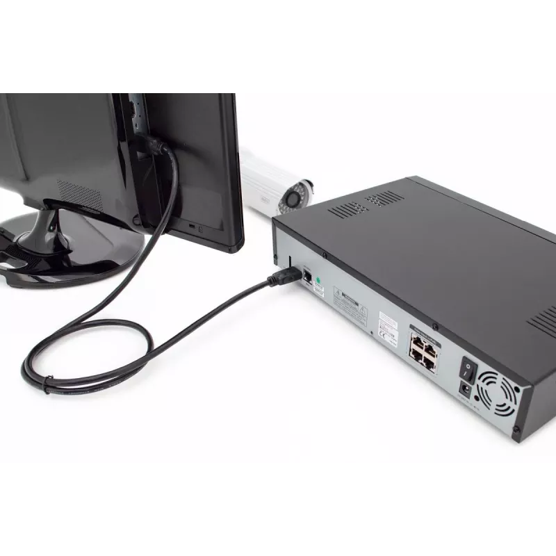Cavo di collegamento HDMI Premium High Speed DIGITUS, Type-A M/M, 1 m con Ethernet, Ultra HD 60p, nero
