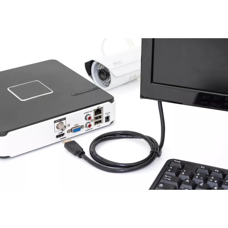 Cavo di collegamento HDMI Premium High Speed DIGITUS, Type-A M/M, 1 m con Ethernet, Ultra HD 60p, nero
