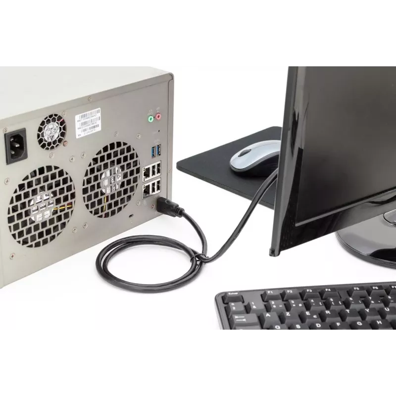 Cavo di collegamento HDMI Premium High Speed DIGITUS, Type-A M/M, 1 m con Ethernet, Ultra HD 60p, nero